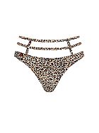Thong, thin straps, leopard (pattern)